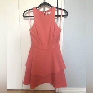 Coral ruffle dress